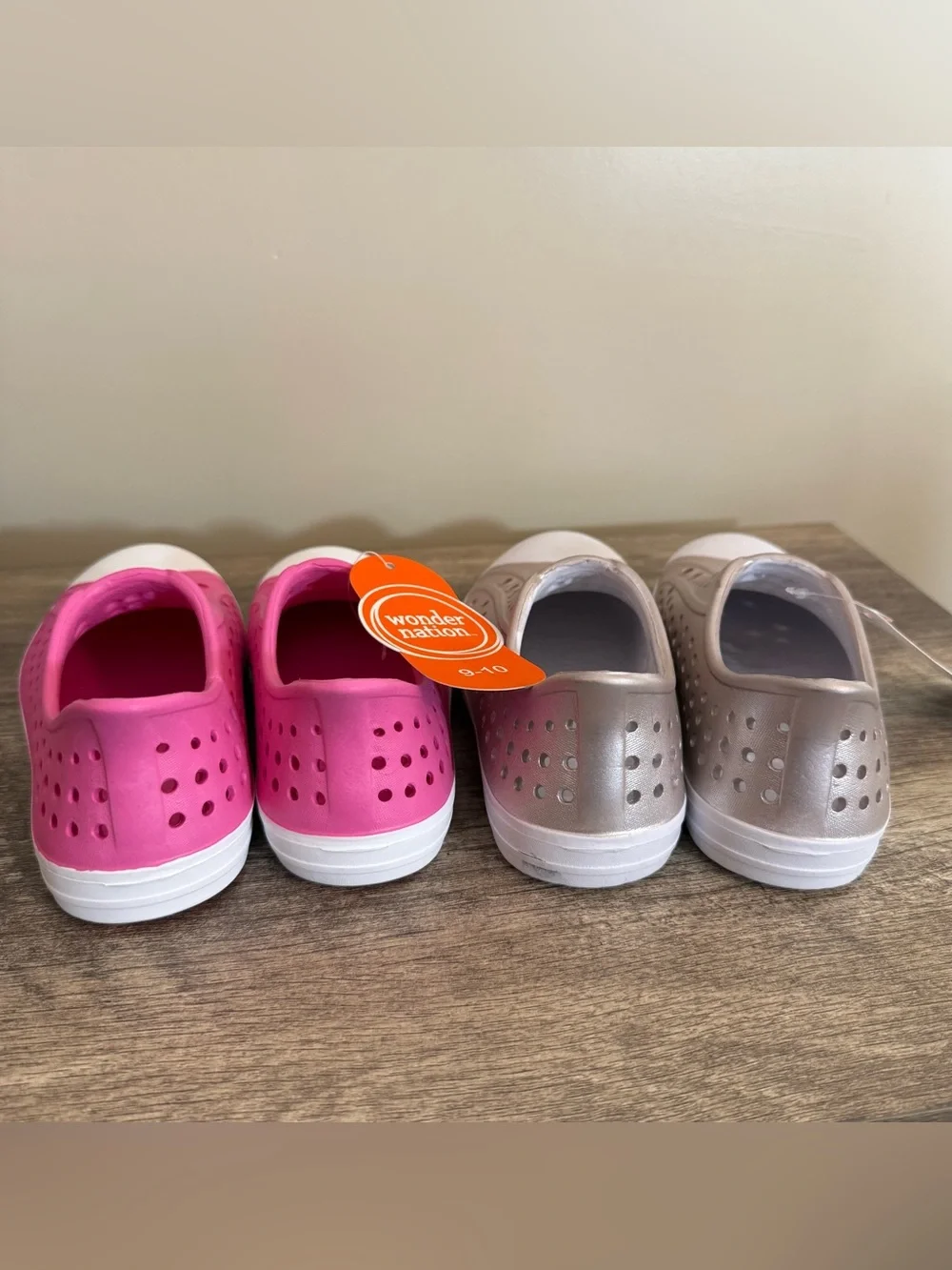 NEW Wonder Nation Water Shoes Sneakers Pink Gold Little kid Size 9/10 Summer